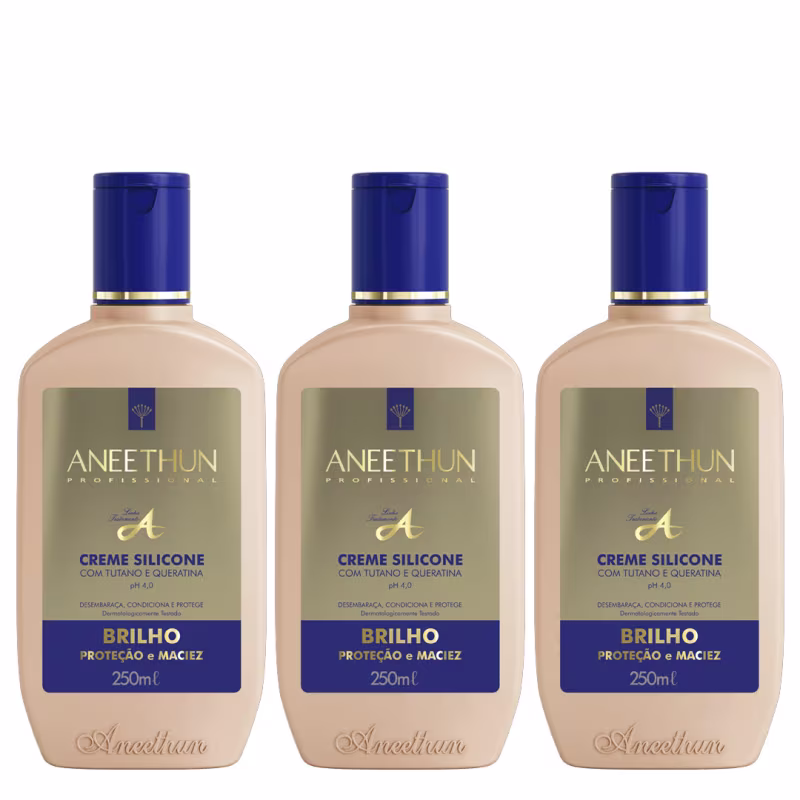 Aneethun Linha A Kit Creme de Silicone Brilho 3x250ml