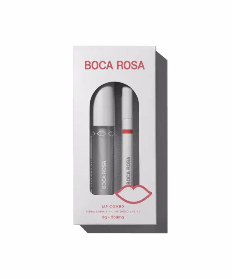 Kit Boca Rosa Lip Combo Contorno Labial Púrpura + Hidra Lábios Natural, 2 produtos.
