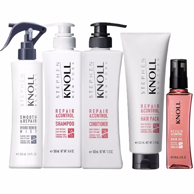 Stephen Knoll Repair & Control Shampoo & Condicionador 500ml + Máscara 222ml + Leave-in Smooth 250ml + Hair Oil 100ml