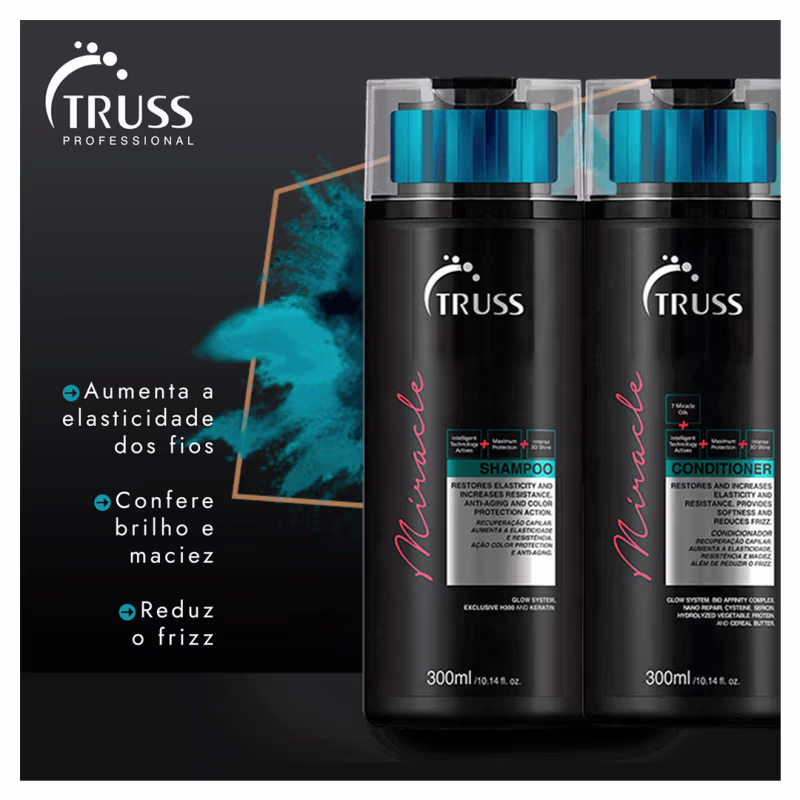 Truss Miracle Kit Shampoo Condicionador e Uso Obrigatório Reconstrutor 260ml