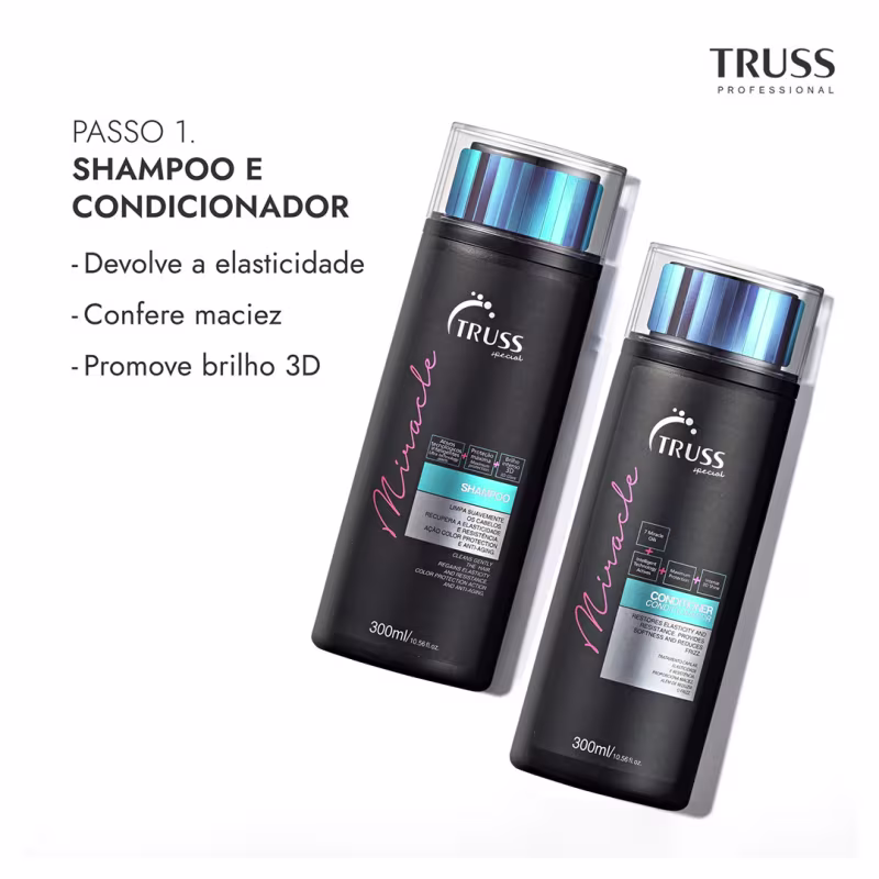 Truss Miracle Kit Shampoo Condicionador e Amino 30ml
