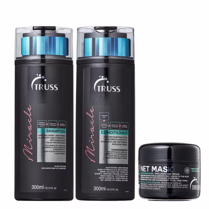 Truss Miracle Kit Shampoo Condicionador e Net Mask 30g