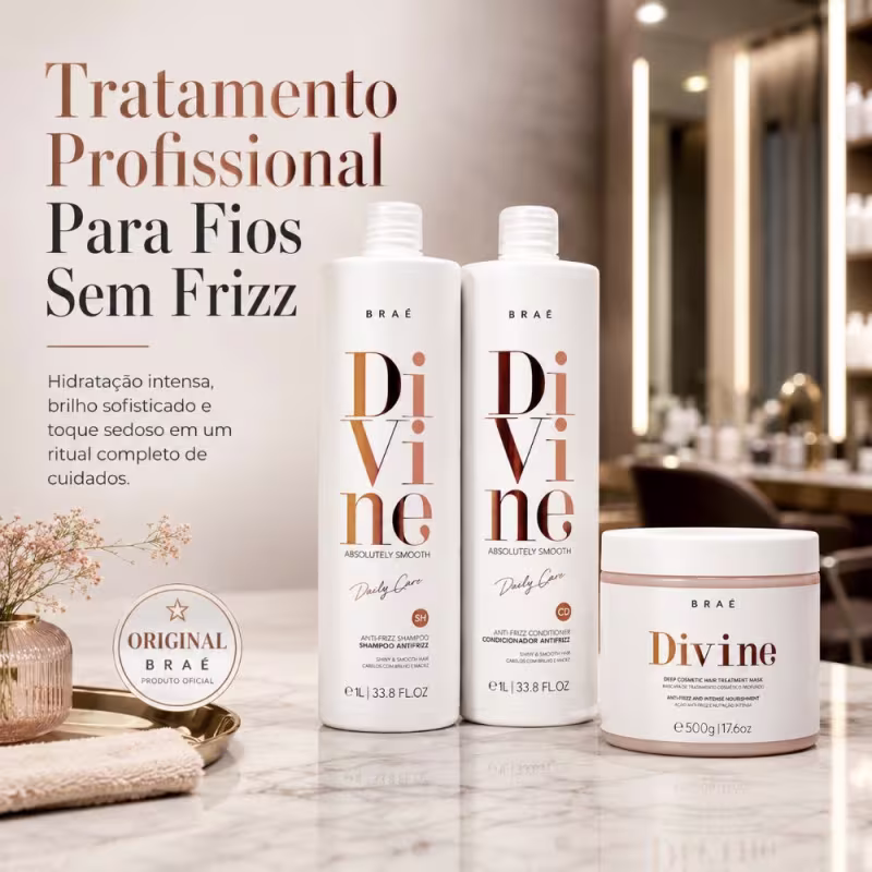 KIT Divine Shampoo 1L + Condicionador 1L + Máscara 500g