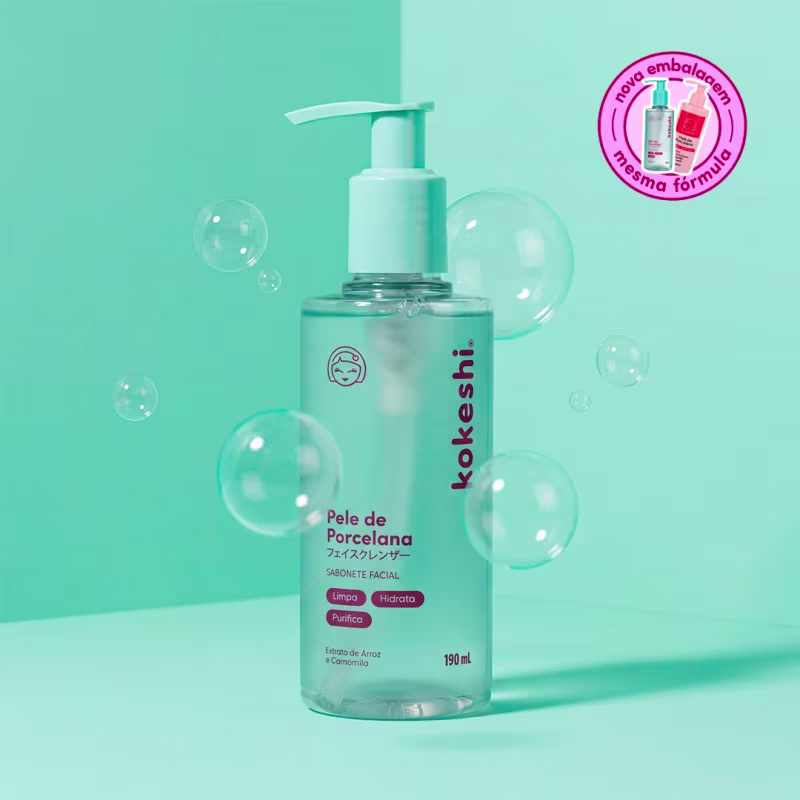 KOKESHI SABONETE LIQUIDO FACIAL PELE DE PORCELANA 190ML