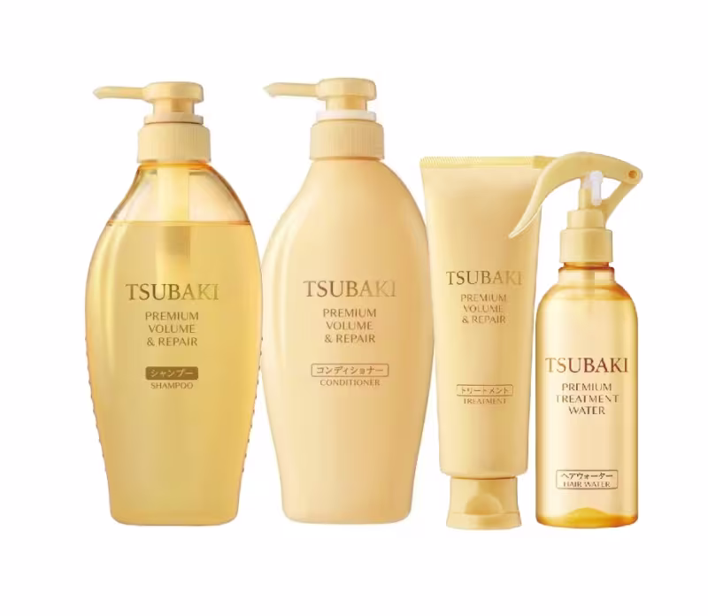 Kit Tsubaki Premium Volume & Repair Treatment Completo (4 Produtos)