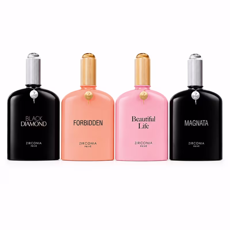 Kit Perfumes Zirconia Privé Beautiful Life, Black Diamond, Forbidden & Magnata (4 Perfumes)