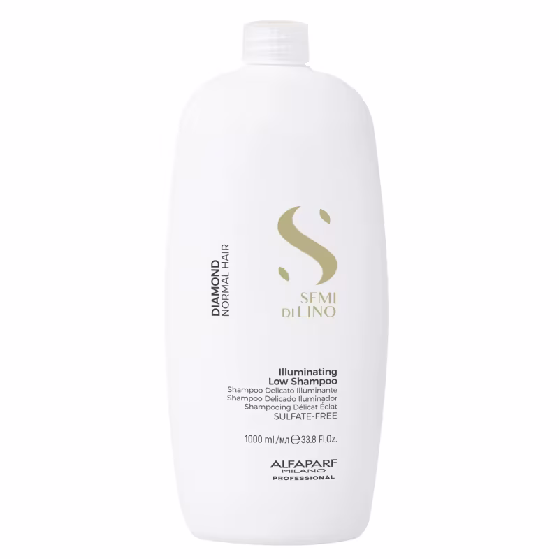 Kit Alfaparf Semi Di Lino Diamond - Shampoo 1L + Condicionador 1L + Leave in 200ml + Fluído 125ml