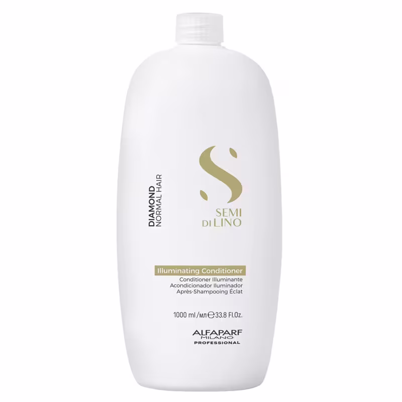 Kit Alfaparf Semi Di Lino Diamond - Shampoo 1L + Condicionador 1L + Leave in 200ml + Fluído 125ml