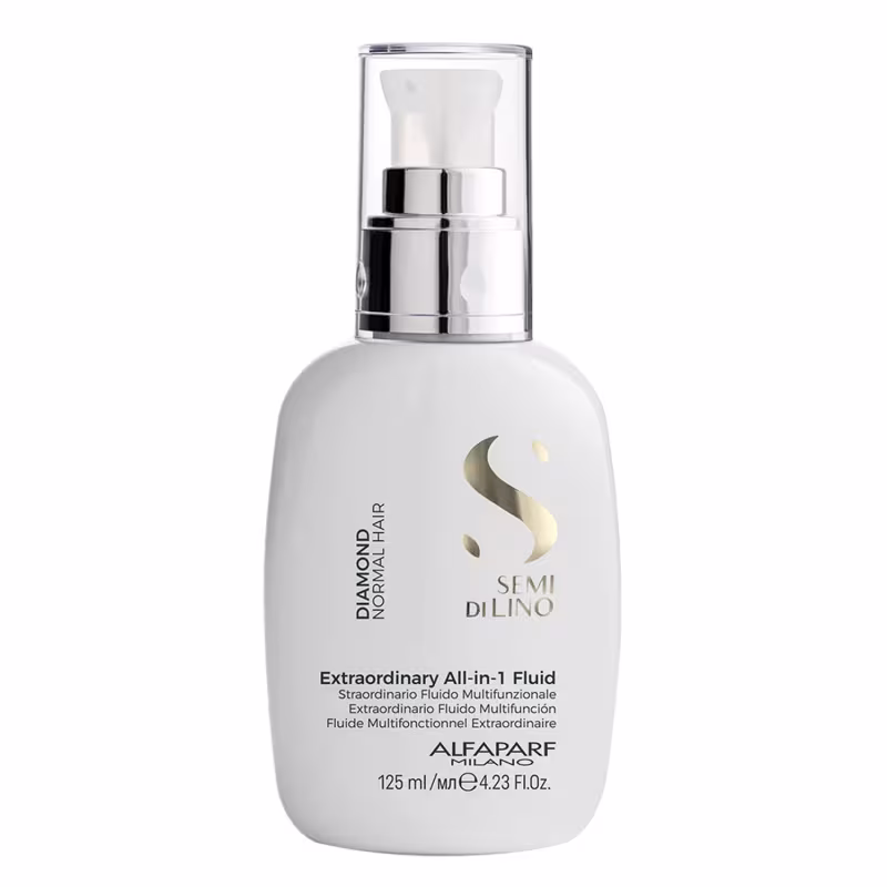 Kit Alfaparf Semi Di Lino Diamond - Shampoo 1L + Condicionador 1L + Leave in 200ml + Fluído 125ml