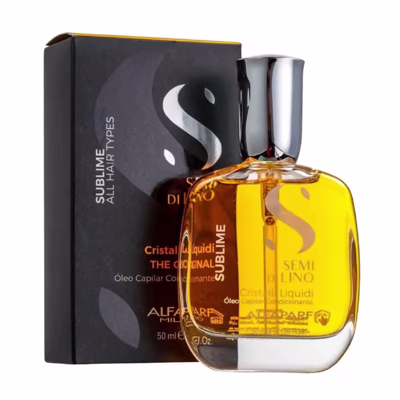 Kit Alfaparf Semi di Lino Moisture - Shampoo 250ml + Leave in 200ml + Máscara 200ml + Fluído 125ml + Cristalli 50ml