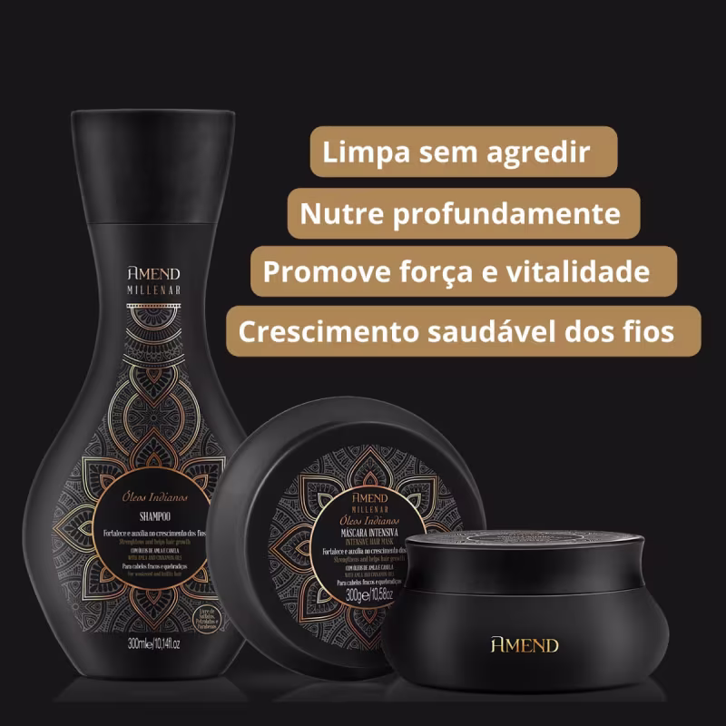 Kit Hidratação Express Amend Millenar Óleos Indianos Pequeno