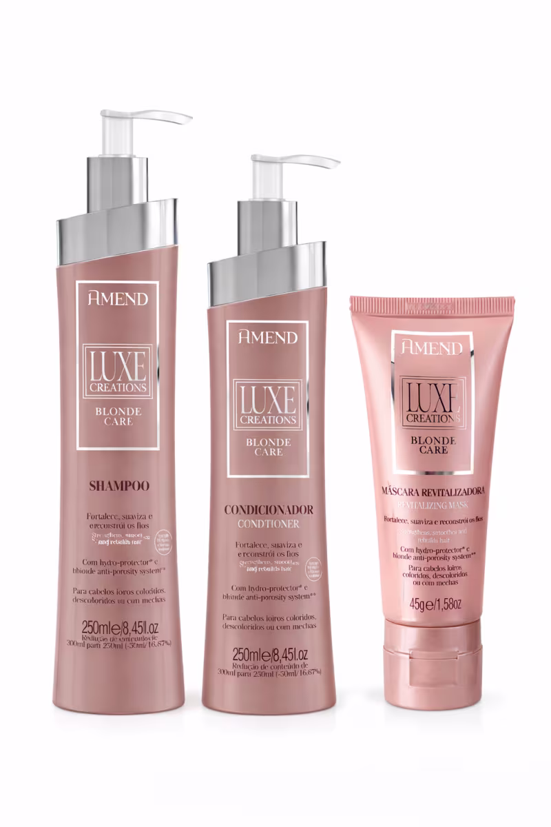 Kit Shampoo e Condicionador Amend Luxe Creations Blonde Care + Máscara 45g