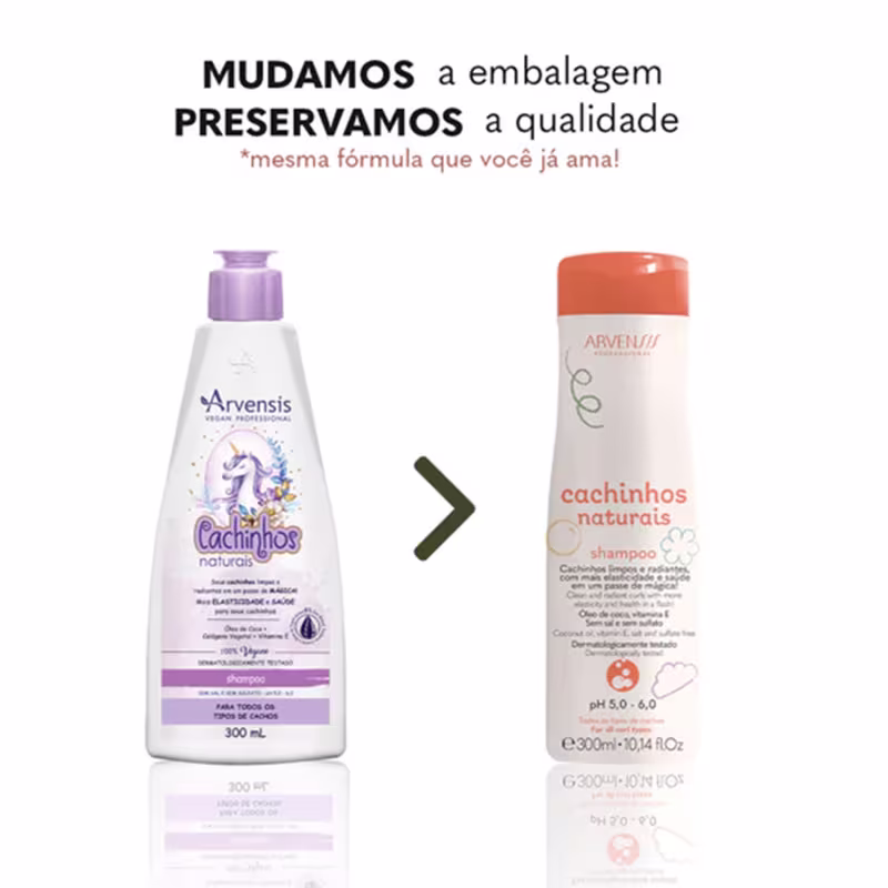 Kit Arvensis Cachinhos Naturais Shampoo 300ml + Condicionador 300ml