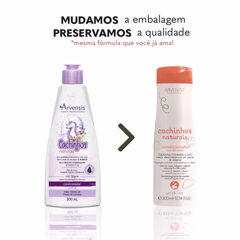 Kit Arvensis Cachinhos Naturais Shampoo 300ml + Condicionador 300ml
