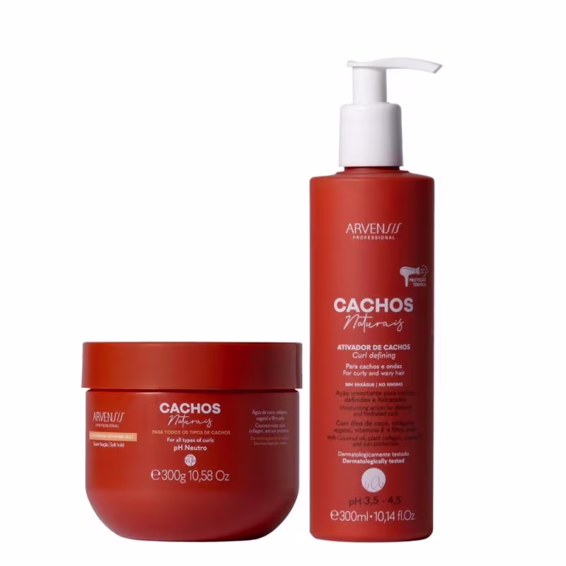 Kit Arvensis Professional Cachos Naturais - Ativador de Cachos 300ml + Geleia Ativadora Suave Fixação 300g