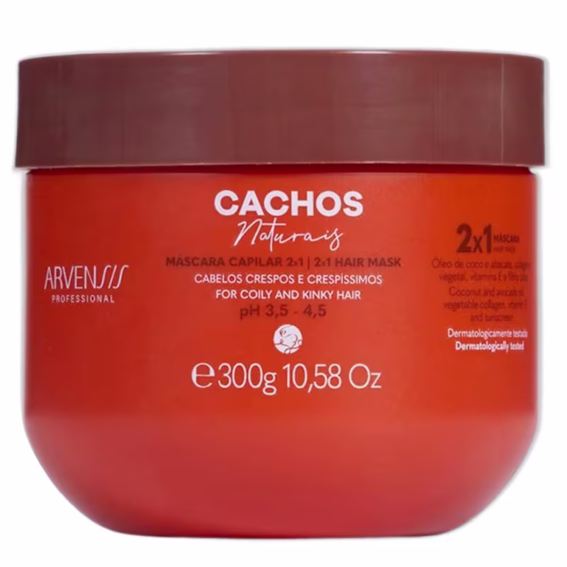 Kit Arvensis Professional Cachos Naturais - Ativador de Cachos 300ml + Day After 250ml + Máscara 2x1 300g