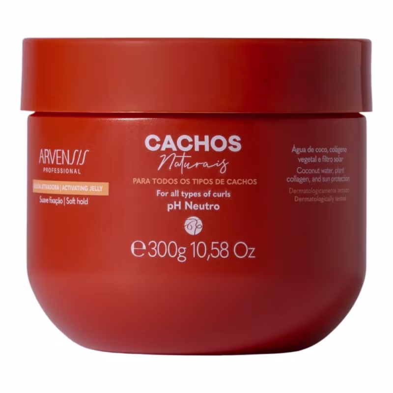 Kit Arvensis Professional Cachos Naturais - Shampoo 300ml + Máscara 300g + Geleia Suave Fixação 300g