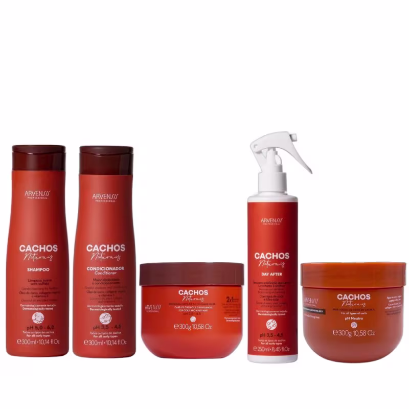 Kit Arvensis - Shampoo & Condicionador 300ml + Day After 250ml + Geleia Alta 300g + Máscara 2x1 300g