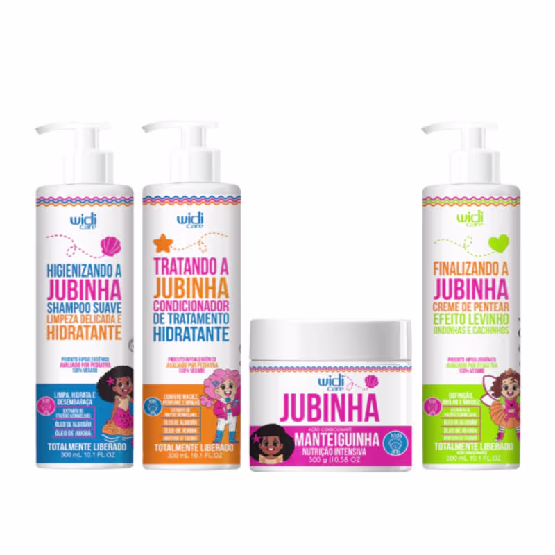 Kit Widi Care Jubinha - Shampoo + Condicionador + Máscara + Creme de Pentear Levinho