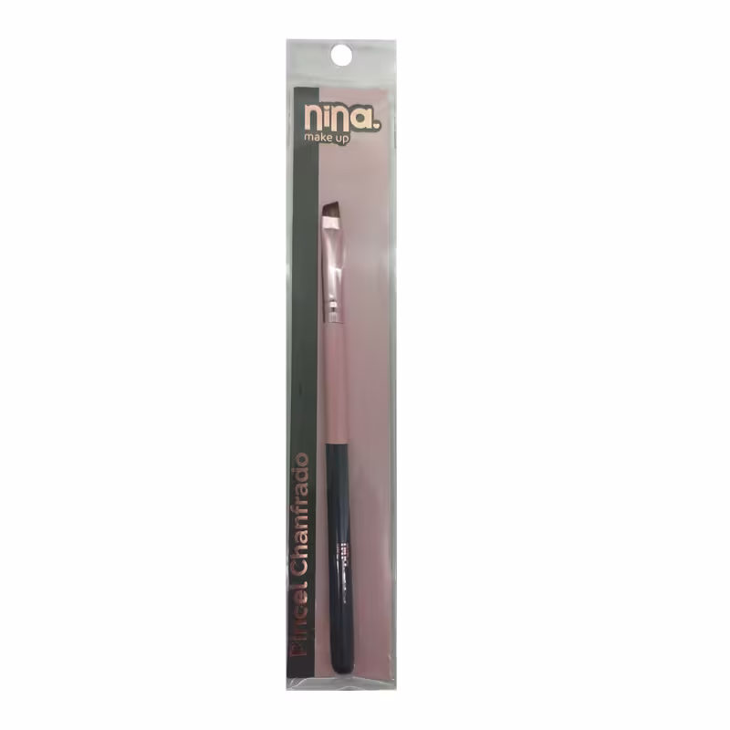 Kit Nina Make Up Pincel para Lábios + Pincel Chanfrado + Pincel Duo para Sobrancelhas