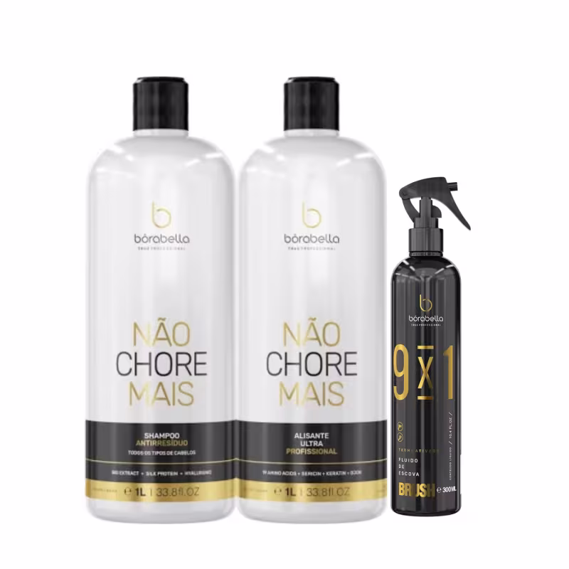BORABELLA Kit Progressiva NCM Tratamento 1L + Brush 9x1 Fluído
