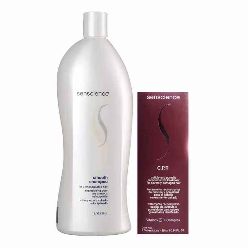 Kit Senscience Smooth - Shampoo 1 Litro + CPR (2x25ml)