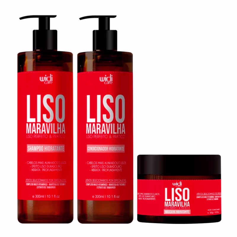 Kit Widi Care Liso Maravilha Shampoo 300ml + Condicionador 300ml + Máscara 300g