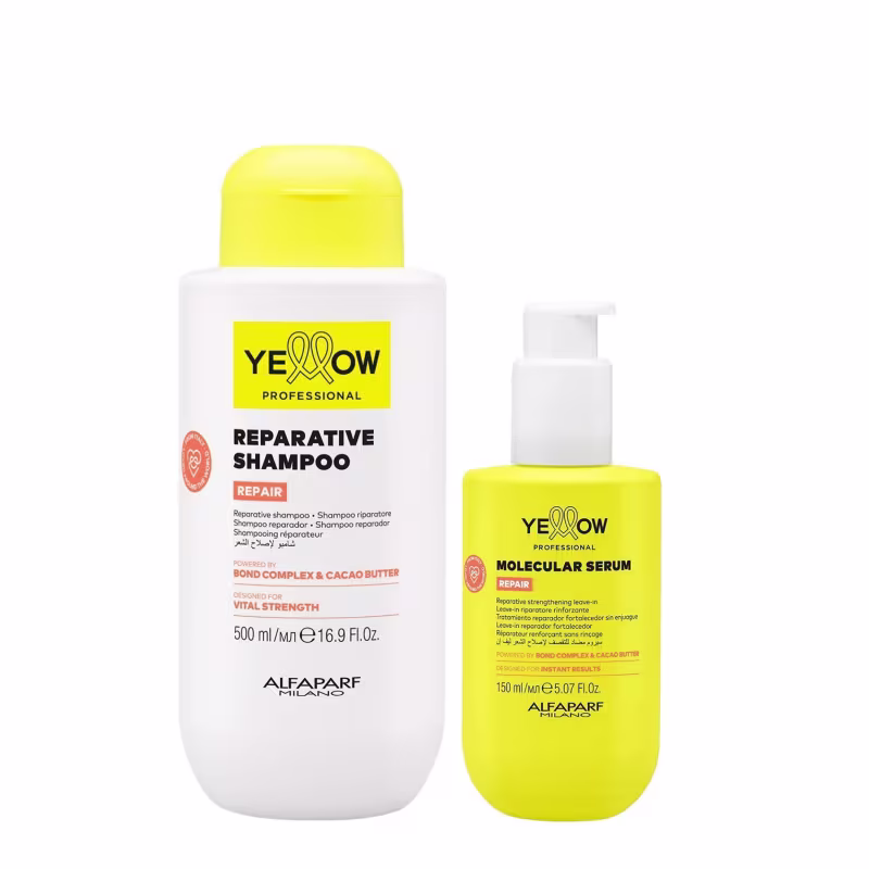 Kit Yellow Repair Tratamento Reparador - Shampoo 500ml + Sérum Capilar 150ml