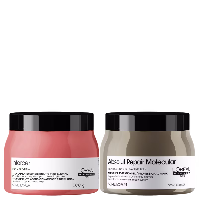 Kit L'Oréal Professionnel Absolut Repair Molecular + NutriOil Masks, com máscara capilar Absolut Repair Molecular e máscara capilar Inforcer , da marca  L'Oréal Professionnel