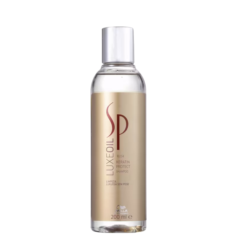Shampoo Keratin Protect da linha Luxe Oil da marca SP System Professional.