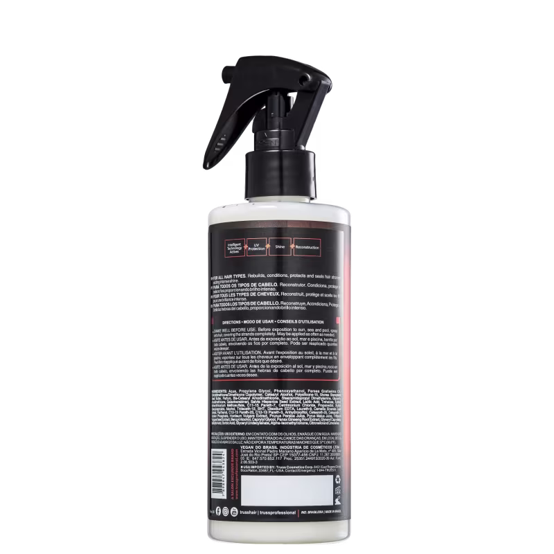 Tratamento reconstrutor Uso Obrigatório Miracle Summer, da marca TRUSS. Imagem do verso da embalagem.