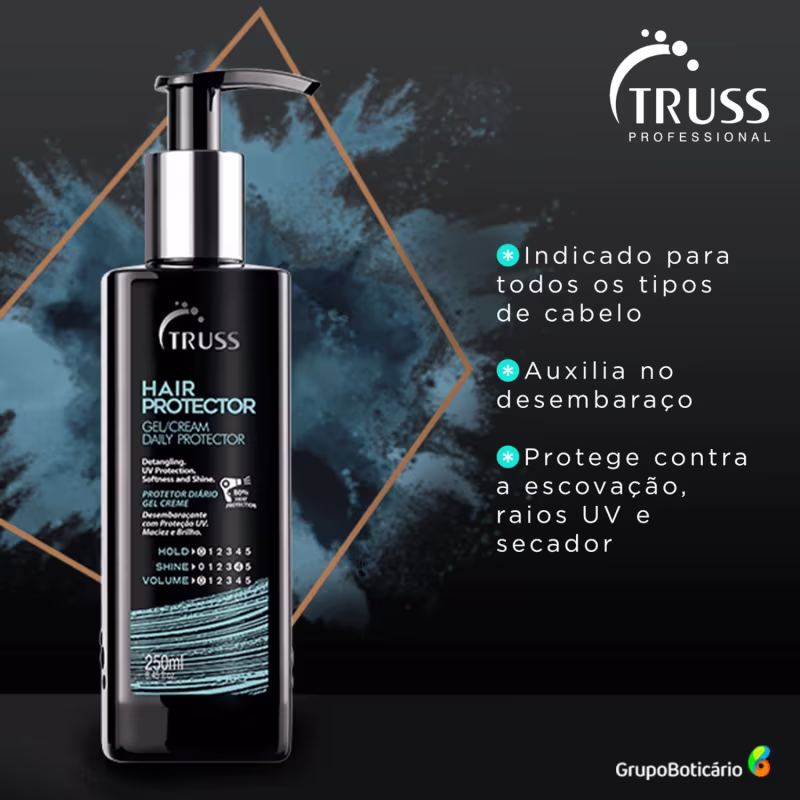 Leave-in Hair Protector facilita o desembaraço, protege os fios e confere brilho intenso.