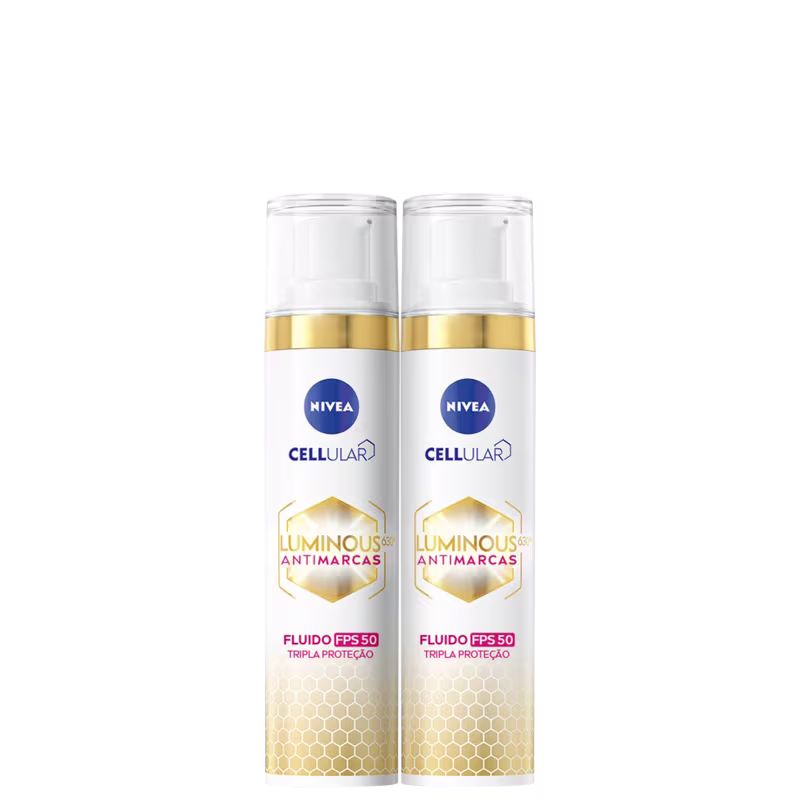 Kit NIVEA com 2 unidades do  Fluido Facial Protetor Cellular Luminous 630 FPS 50 de 40ml cada