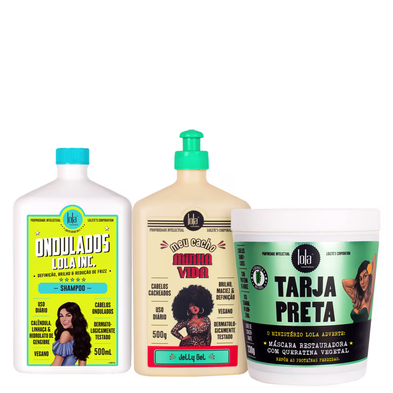 Kit Lola From Rio Cachos e Ondulados Poderosos, 3 produtos.