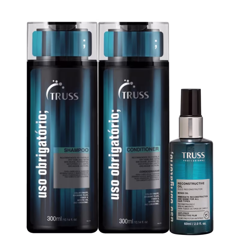 Kit TRUSS Uso Obrigatório Trio Shine, 3 produtos.