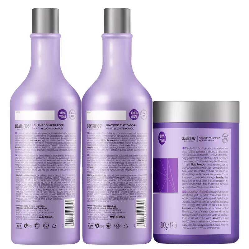 Kit Inoar Cicatrifios Loiro Perfeito Trio, 3 produtos.