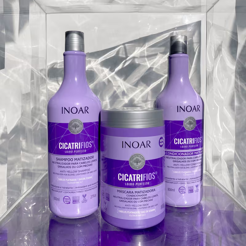 Kit Inoar Cicatrifios Loiro Perfeito Quarteto, 4 produtos.