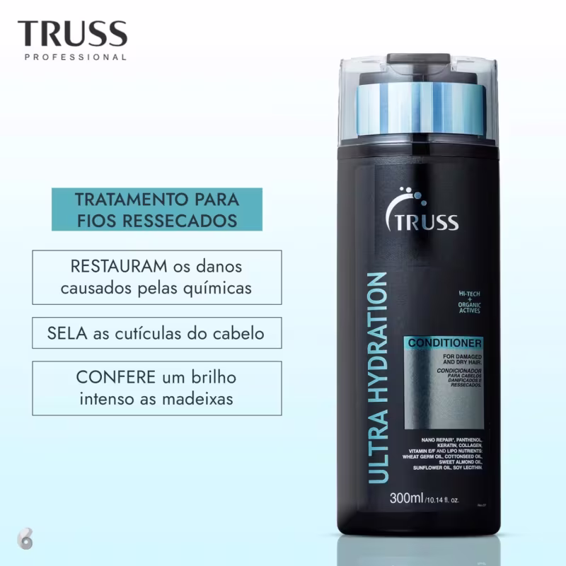 Kit TRUSS Ultra Hydration + Uso Obrigatório Oil Mini, 3 produtos.