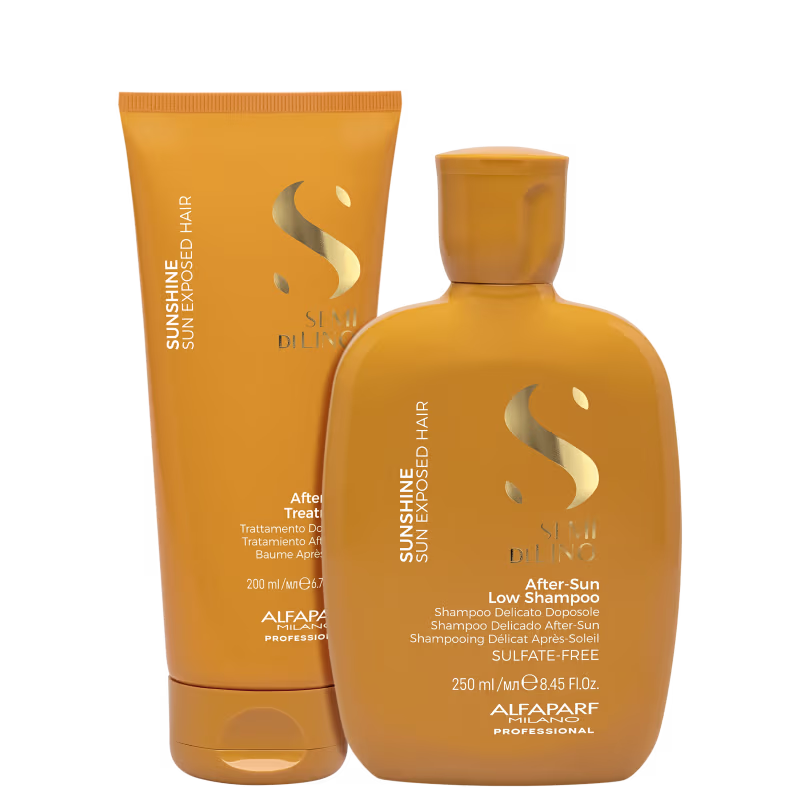 Kit Alfaparf Milano Semi di Lino Sunshine After-Sun Duo com shampoo e tratamento capilar