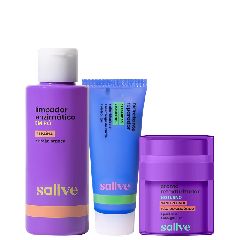 Kit Sallve Rotina Renovação, 3 produtos.