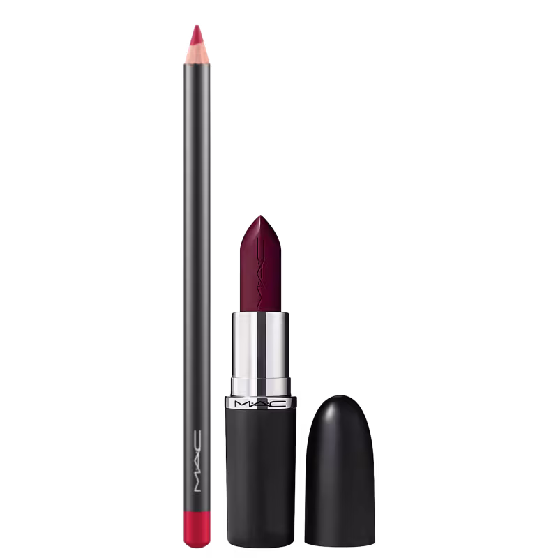 Kit M·A·C MACximal Satin Guessing Game + Lip Pencil Cherry, 2 produtos.