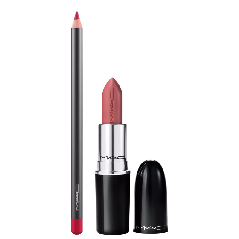 Kit M·A·C Lustreglass Thanks It's M·A·C + Lip Pencil Cherry, 2 produtos.