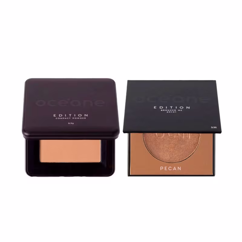 Pó Compacto Beige e Bronzer Blush Pecan em Pó Océane