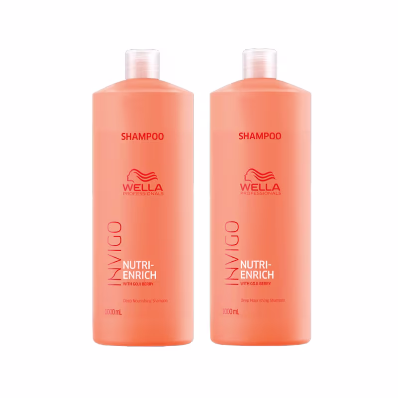Kit Wella Professionals Invigo Nutri-Enrich Double Salon Shampoo, 2 unidades.