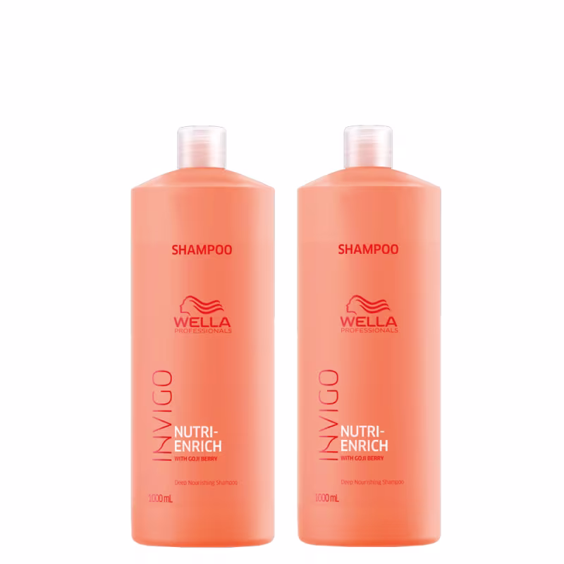 Kit Wella Professionals Invigo Nutri-Enrich Double Salon Shampoo, 2 unidades.
