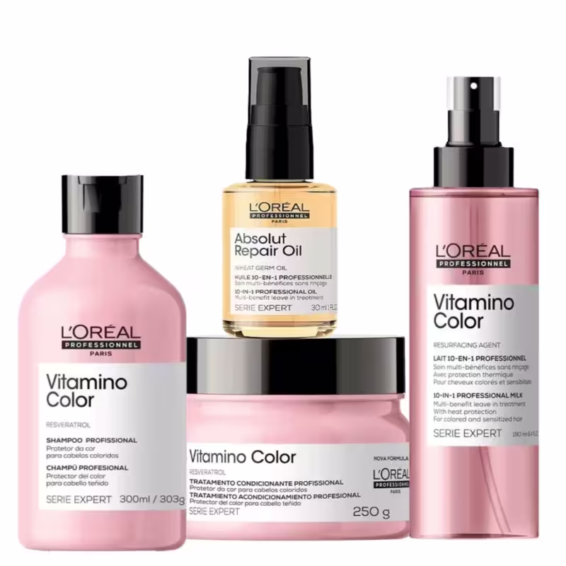 Kit L'Oréal Professionnel Serie Expert Vitamino Color Home Absolut Oil P (4 Produtos)