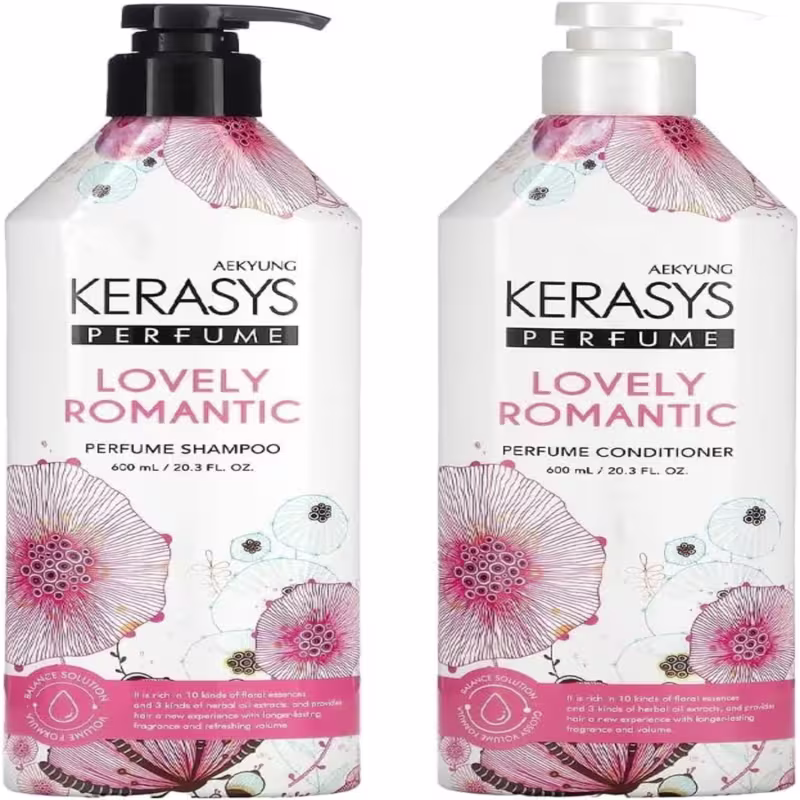 Kit Kerasys Perfume Lovely Romantic Duo Care, 2 produtos.