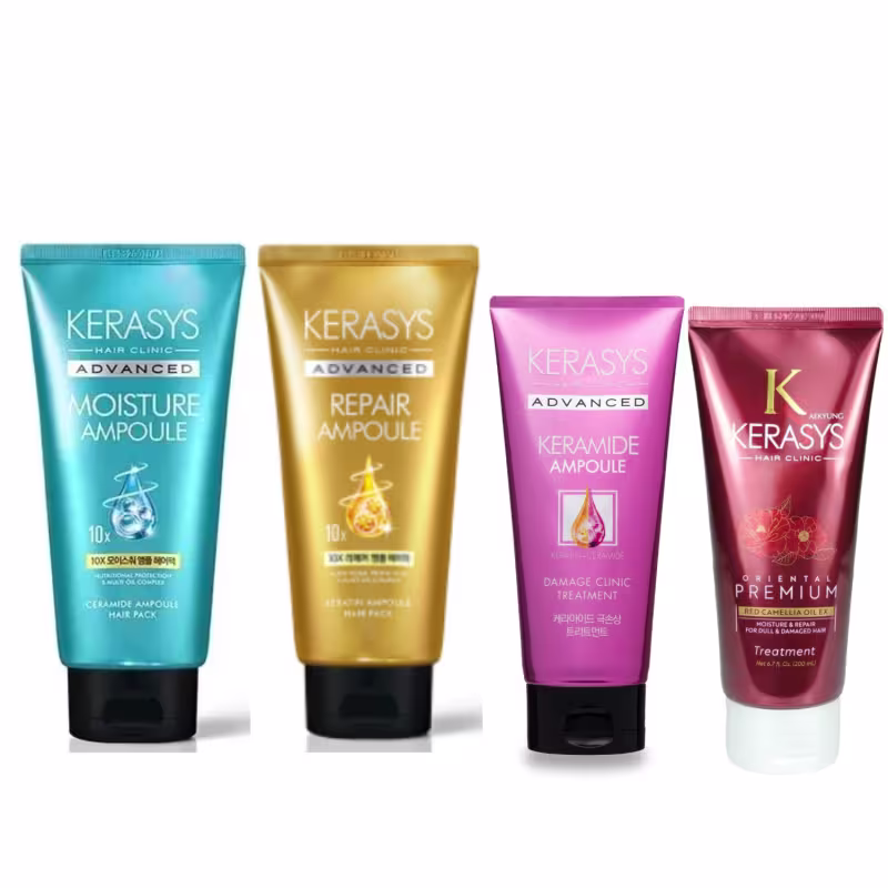 Kerasys Kit Máscaras (Moisture 300ml + Repair 300ml +Damage Clinic 200ml + Oriental 200ml)