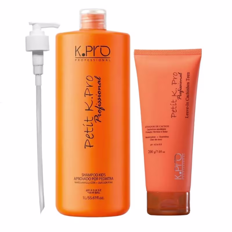 Kit K.Pro Petit - Shampoo 1L + Ativador de Cachos 200g + Pump