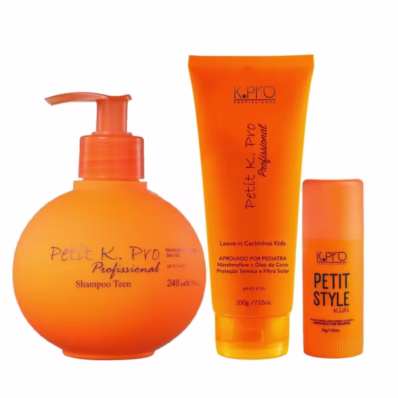 Kit K.Pro Petit - Shampoo 240ml + Leave-In Cachinhos 200g + Style 30g